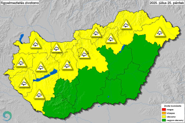 HungaroMet-időjárás-hőmérséklet-előrejelzés-Magyarország-figyelmeztetés-zivatar