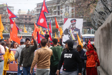 királypárti tüntetés nepál katmandu