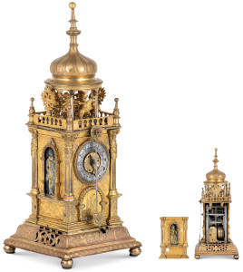 Reneszánsz asztali toronyóra Nagyházi 2025 tél